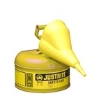 Pojemnik zabezpieczający stalowy na płyny łatwopalne 4 l, Typ I, lejek, kolor żółty
