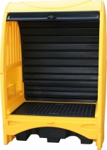Stanowisko robocze, polietylenowe 250 l, 4 beczki yellow/bleck, bez wanny wychwytowej 